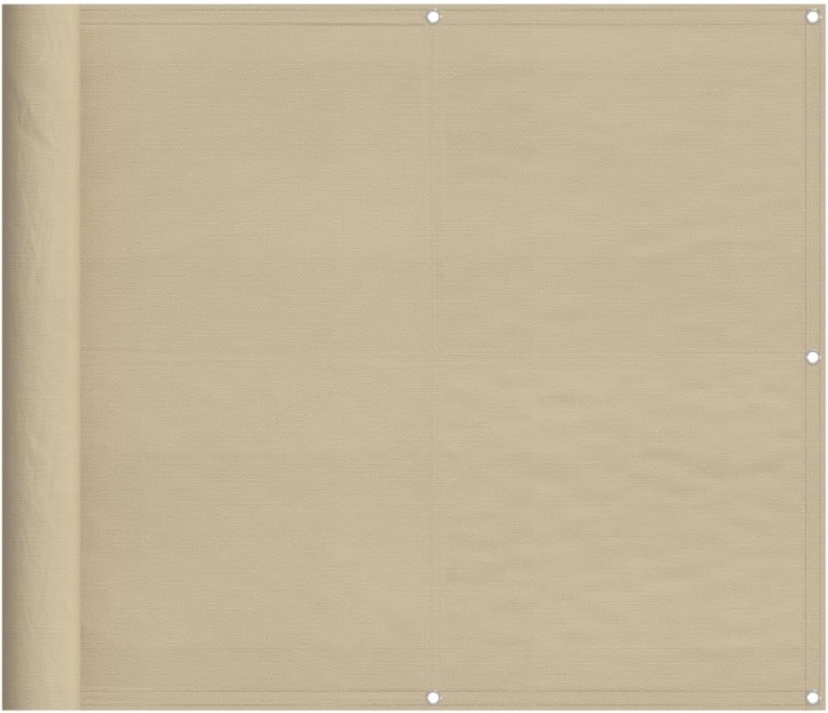 Balkon-Sichtschutz Beige 90x800 cm 100 % Polyester-Oxford Bild 1