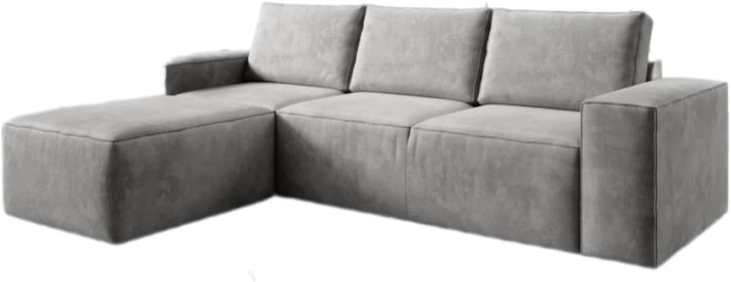 Designer Sofa Solaris mit Schlaffunktion und Stauraum Hellgrau Links Bild 1