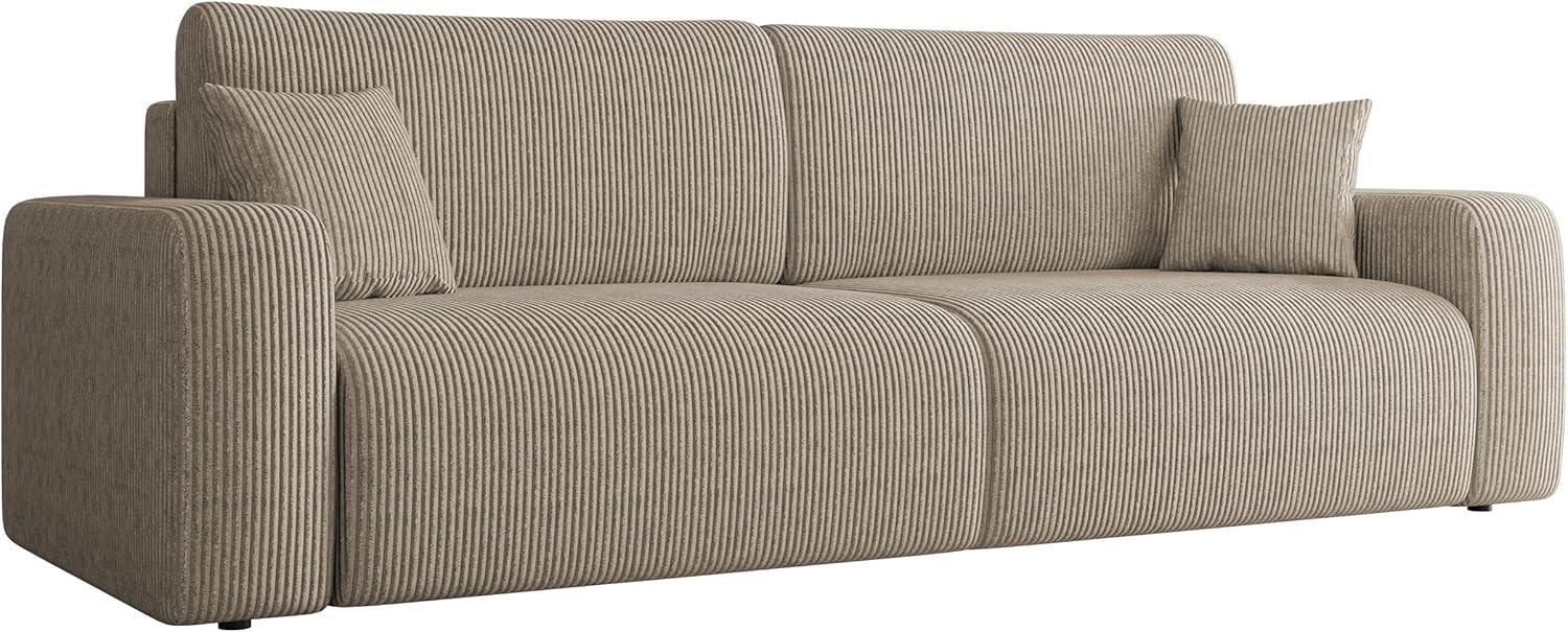 Schlafsofa Pixalo Cord mit 2 Bettkästen und Schlaffunktion (Farbe: Poso 02) Bild 1