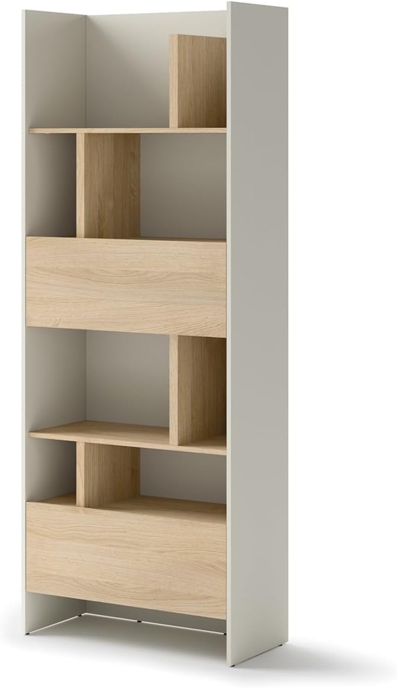 MEBLINI Schrank für Schrankbett Bed Concept - Hochschrank mit Regalen, Fächern und Schublade - BC-22 - Kaschmir/Nagano Eiche Bild 1