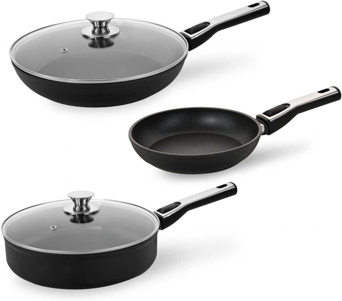 Genius Pfannen-Set Cerafit Plasma Pfanne 5er Set, Aluminium, abnehmbarer Griff Bild 1