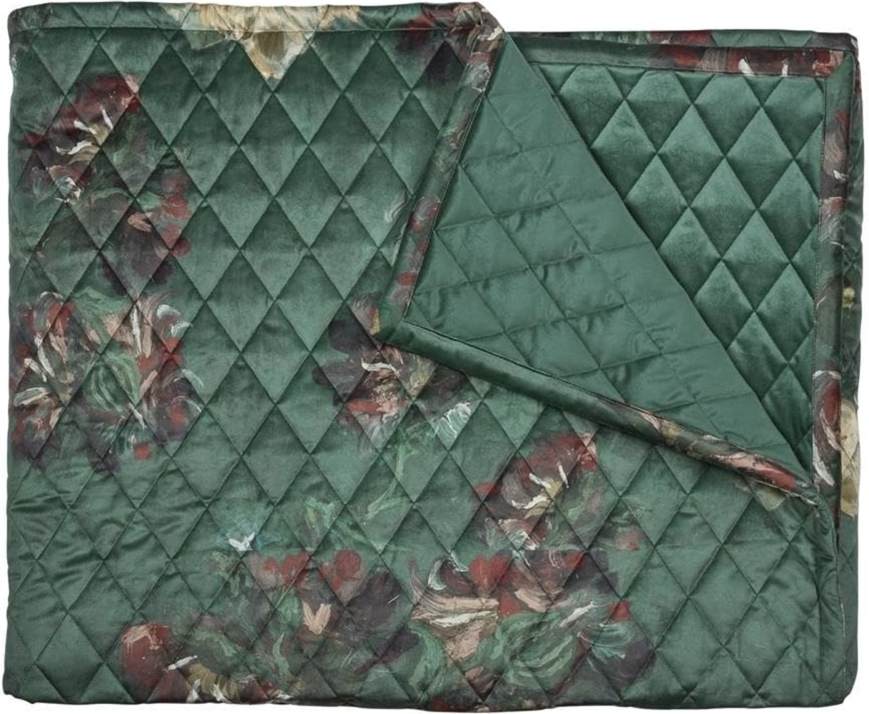 Wolldecke Peonies bedspread_Green_UV_UV_260x260 1 Tagesdecke 1x 260x260 cm, Beddinghouse x Van Gogh Museum, Tagesdecke Kuscheldecke Decke Wohndecke Bild 1