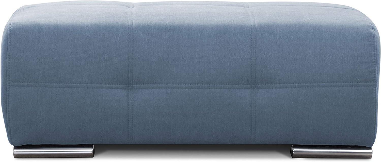 Cavadore Hocker Mistrel, Sitzhocker mit leichter Fleckentfernung dank Soft Clean, geeignet für Haushalte mit Kindern, Haustieren, 109 x 42 x 73, blau Bild 1