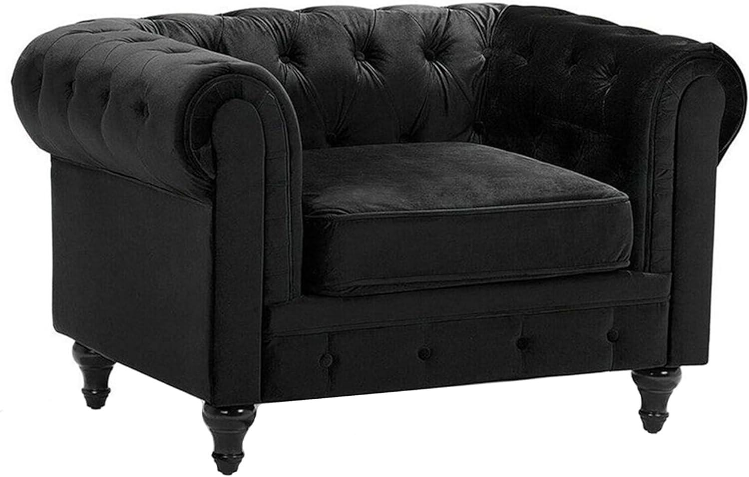 Sessel Samtstoff schwarz CHESTERFIELD Bild 1