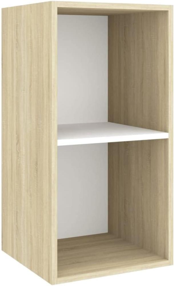 vidaXL TV-Wandschrank Sonoma-Eiche und Weiß 37x37x72 cm Holzwerkstoff 805476 Bild 1