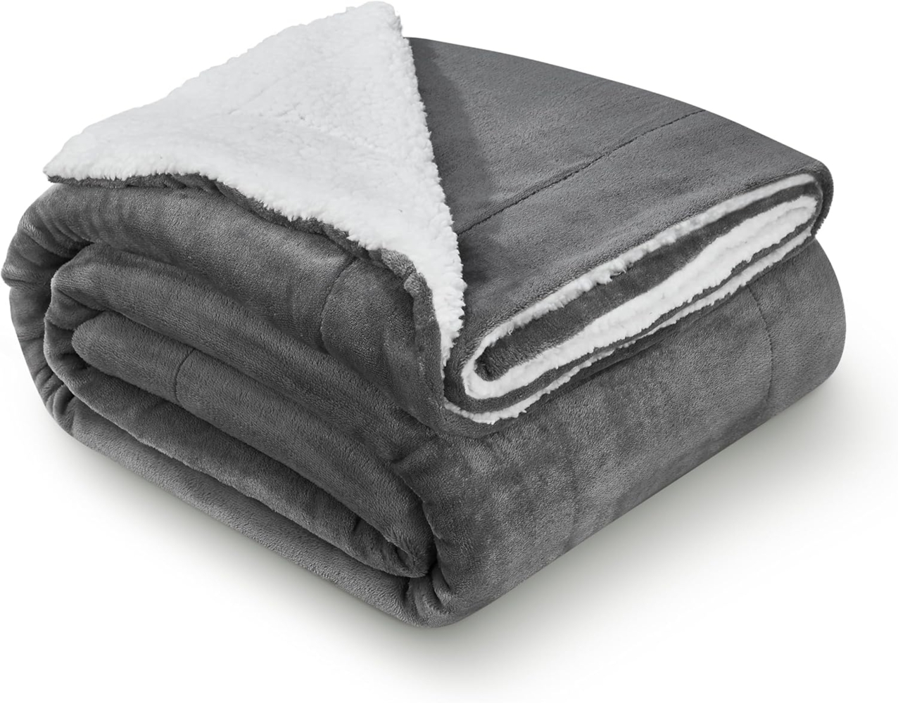 Juskys Fleecedecke, waschbar, Sherpa / Fleece, Dunkelgrau, 150x200 cm Bild 1