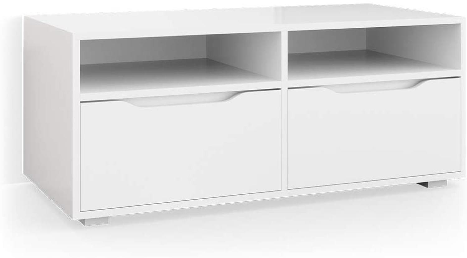 Vicco Lowboard Ruben weiß 100cm TV-Board Fernsehschrank TV-Schrank Regal Tisch Bild 1