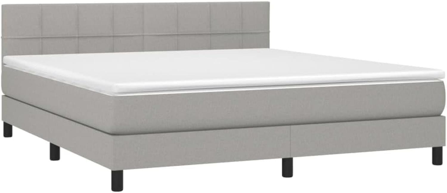 vidaXL Boxspringbett mit Matratze Hellgrau 180x200 cm Stoff, Härtegrad: H2 [3140073] Bild 1