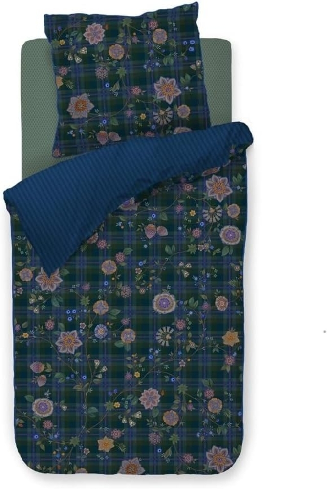 Pip Studio Bettwäsche Flores Felices Dark Blue Perkal 155x220 + 80x80 cm Bild 1