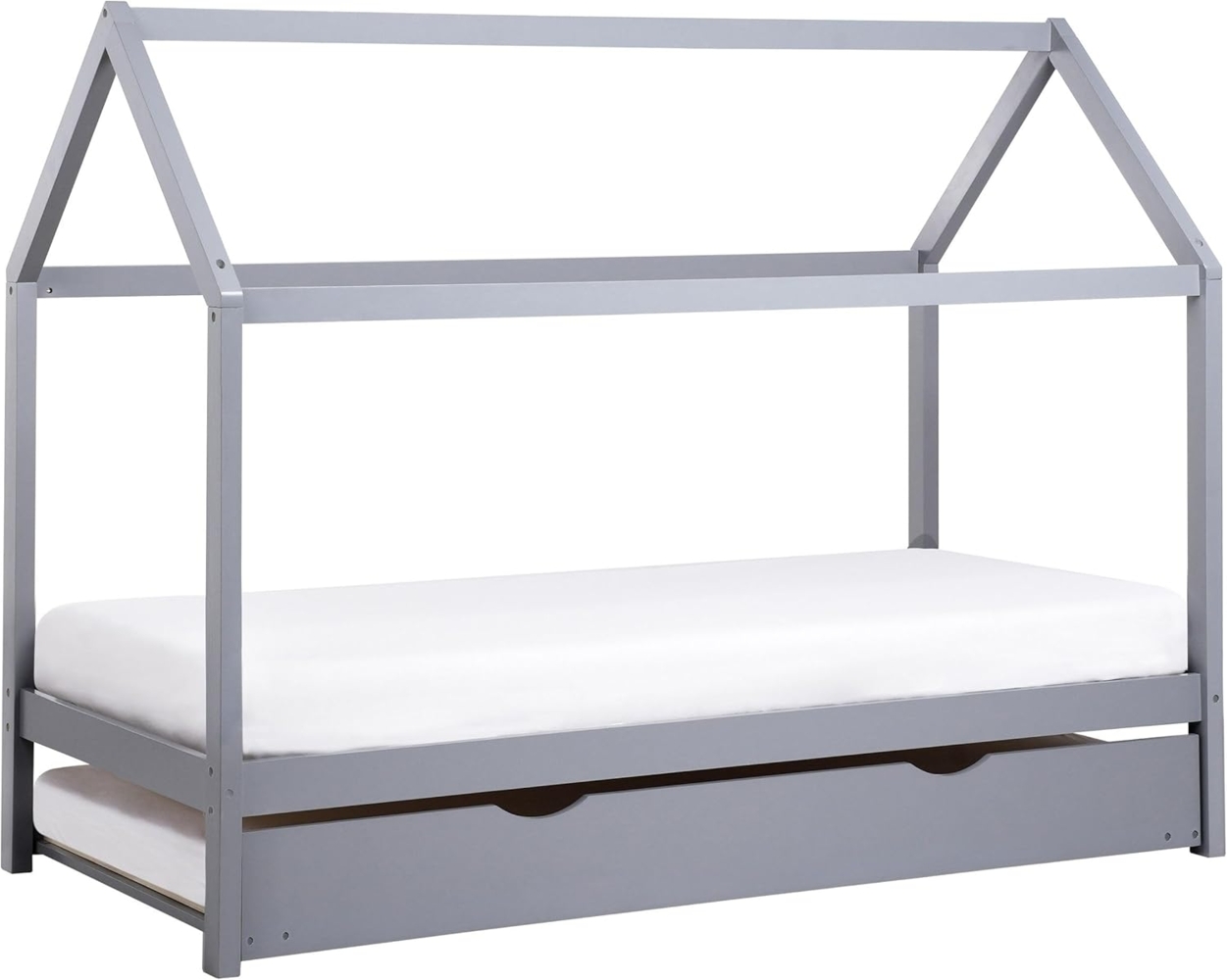 Kinderbett mit Ausziehbett Kiefernholz CRILLON 90 x 200 cm Grau Bild 1