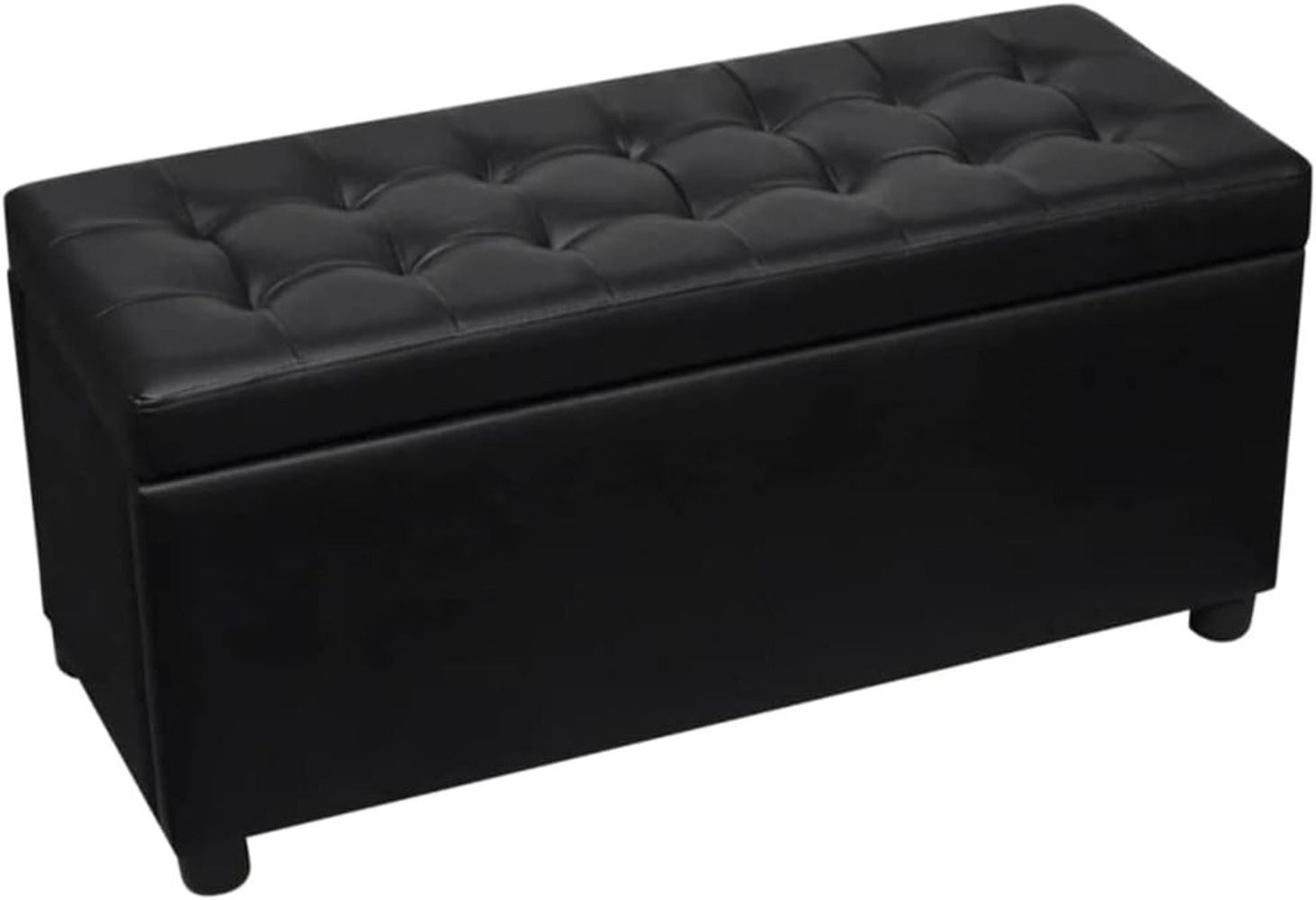 vidaXL Sitztruhe Gepolstert Kunstleder Schwarz 242407 Bild 1
