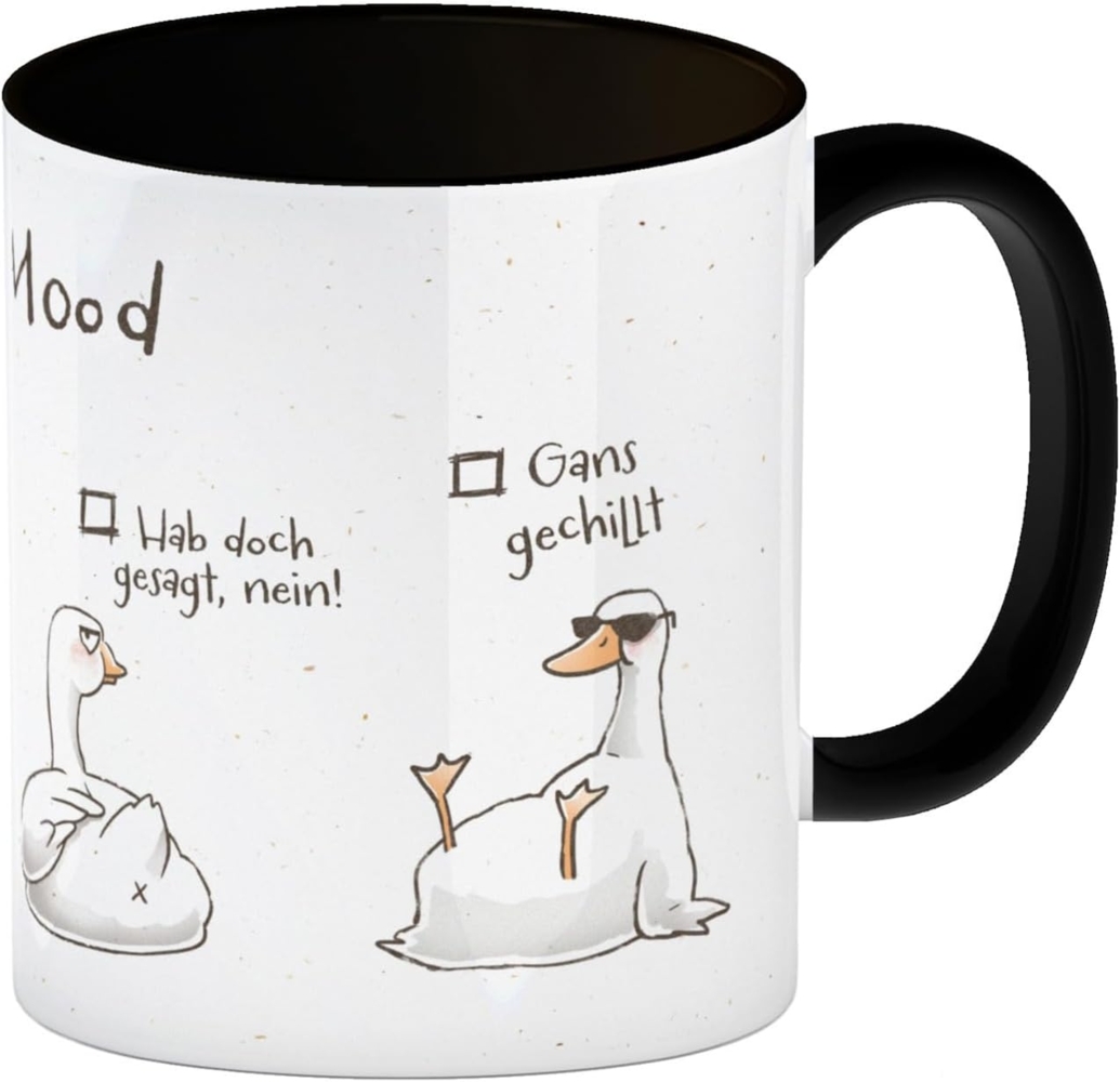 speecheese Tasse Gilbert die Gans Kaffeebecher in schwarz mit Spruch Daily Mood Bild 1