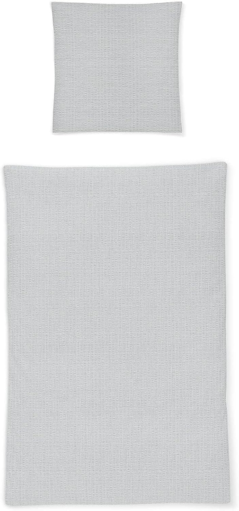 Irisette Easy Soft-Seersucker Bettwäsche 155x220 Melange uni silber 8361-11 Bild 1