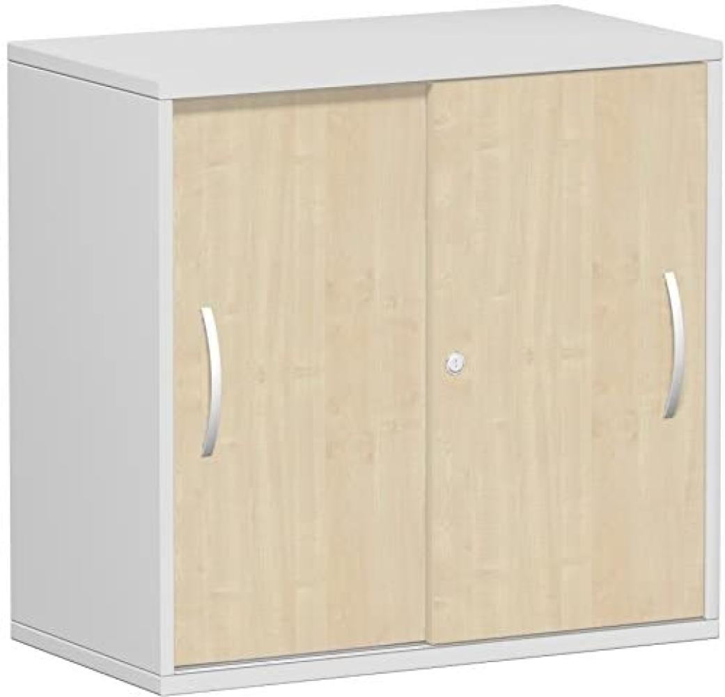 Schiebetürenschrank Oberboden 25 mm, 80x42x80cm, Ahorn Lichtgrau Bild 1