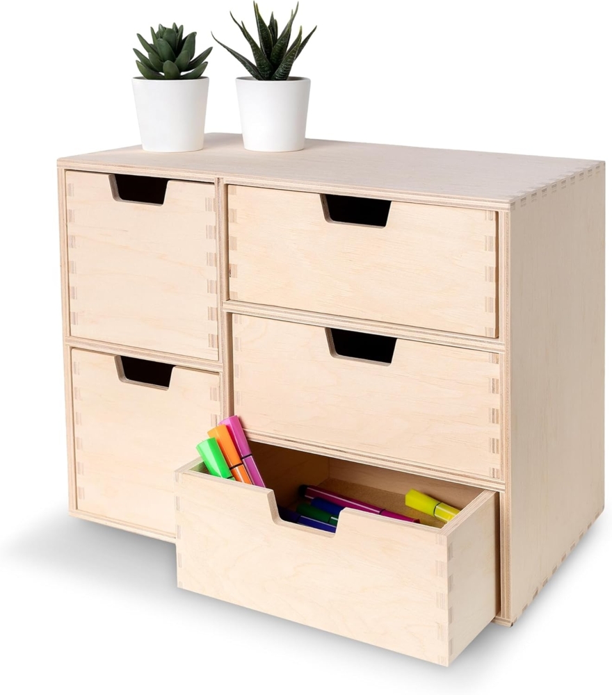 Creative Deco Schubladenbox Schubladenelement Mini-Kommode für Kleinigkeiten aus Birkensperrholz, (5-St) Bild 1