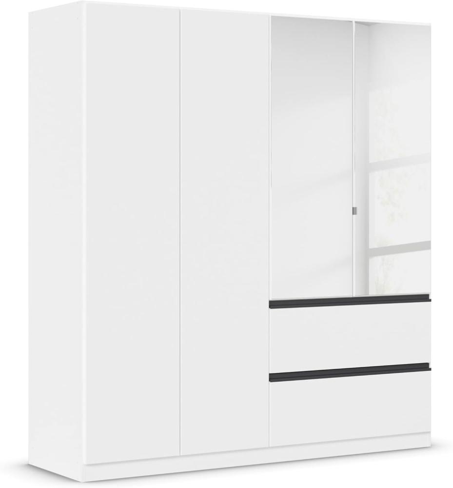 rauch Kleiderschrank, Drehtürenschrank COSTA, 4-türig, 2 Spiegeltüren, 2 Schubkästen, push-to-open, Alpinweiß, 181x197x54cm Bild 1