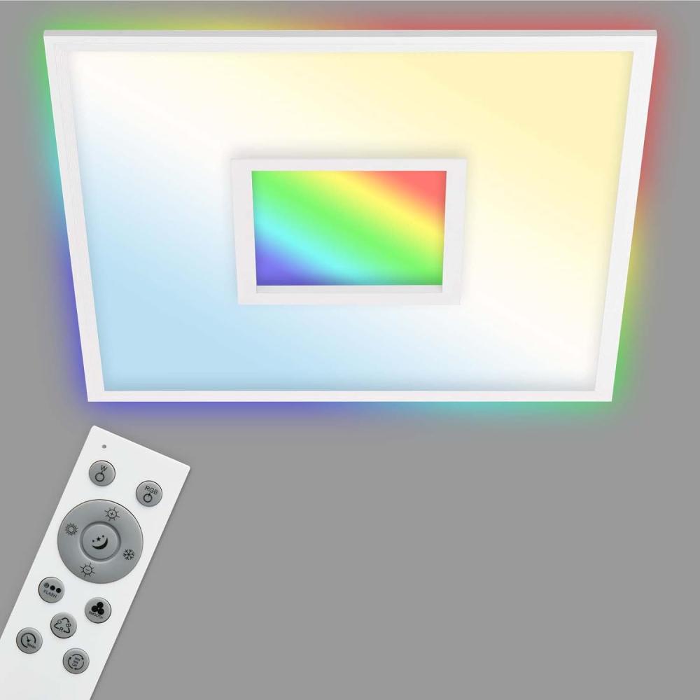 TELEFUNKEN - LED Panel, LED Deckenleuchte, Deckenlampe dimmbar, inkl. Fernbedienung, RGB-Innenbereich und -Backlight, 36 Watt, 3800lm, Timerfunktion, 595x595x63mm (LxBxH) 319506TF Weiß Bild 1