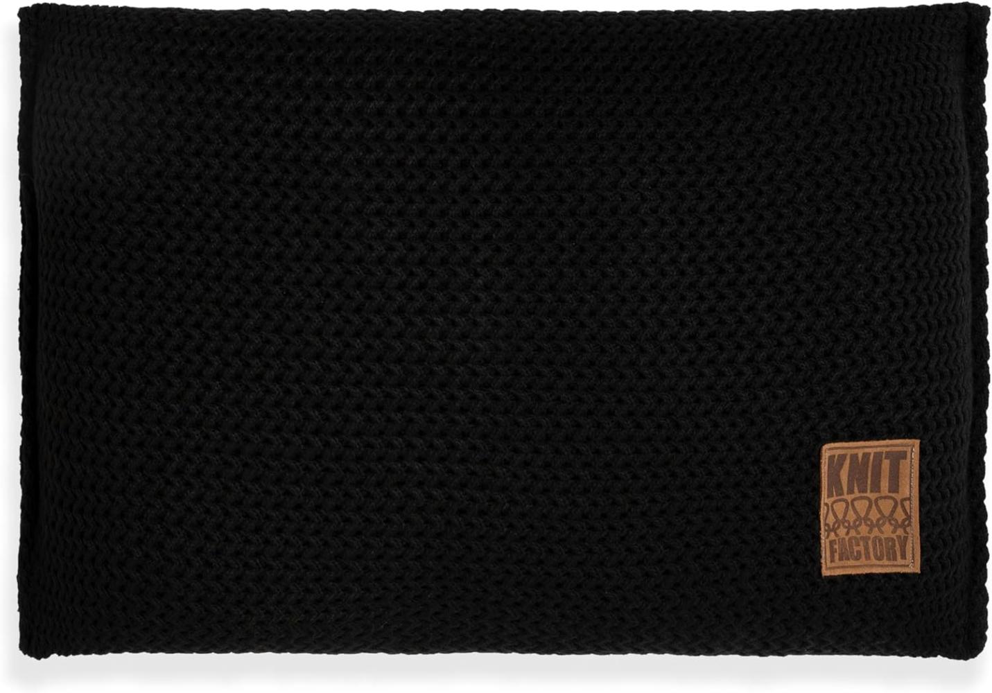 Knit Factory Maxx Kissen 60x40 cm Glatt Schwarz Bild 1