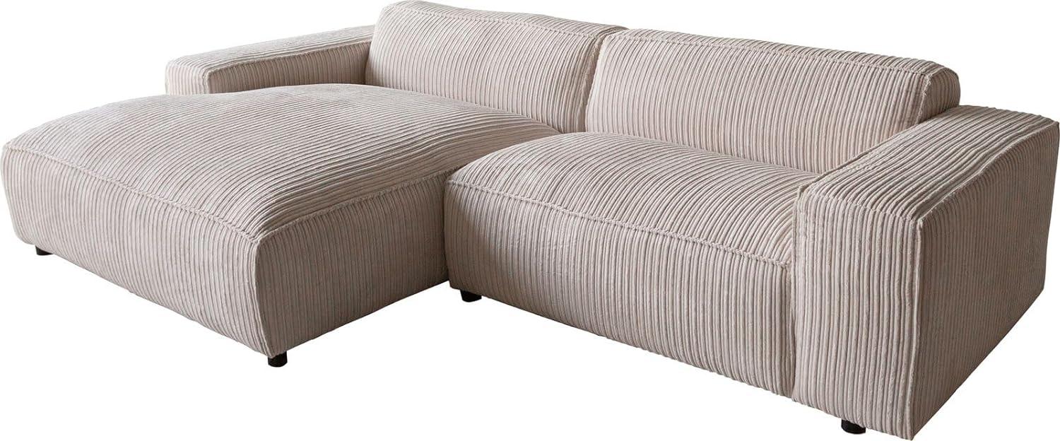 Ecksofa Tenso 280x165 cm Cord Beige Recamiere links Bild 1