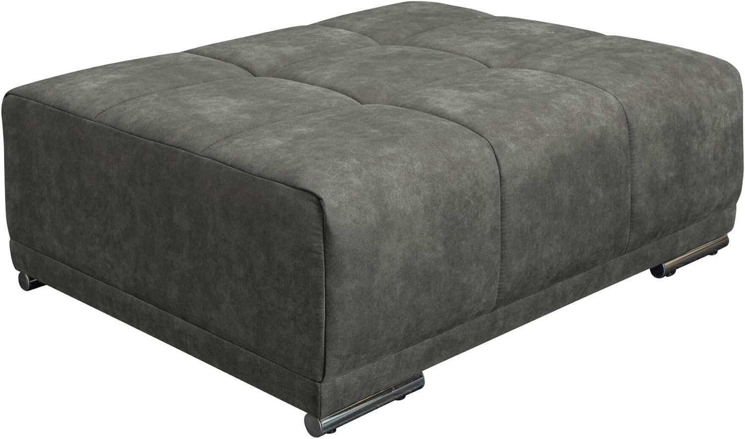 riess-ambiente Fußhocker ELEGANCIA 110cm grau (Einzelartikel, 1 St), Microfaser · mit Ziersteppung · für Sofas · Modern Design Bild 1