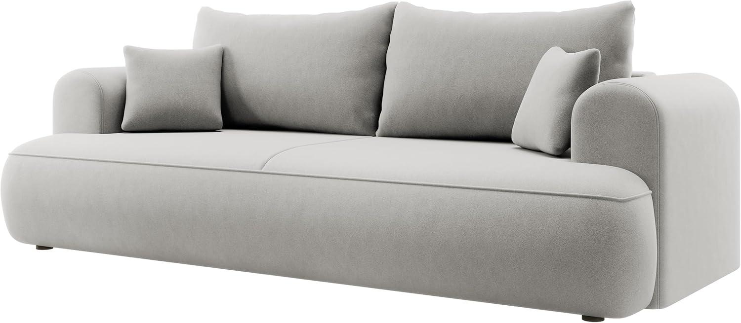 Selsey Sofa Schlafsofa Couch Mit Stauraum Schlaffunktion 3 Sitzer Pflegeleicht Polyurethanschaum Veloursoptik Grau OVO Bild 1