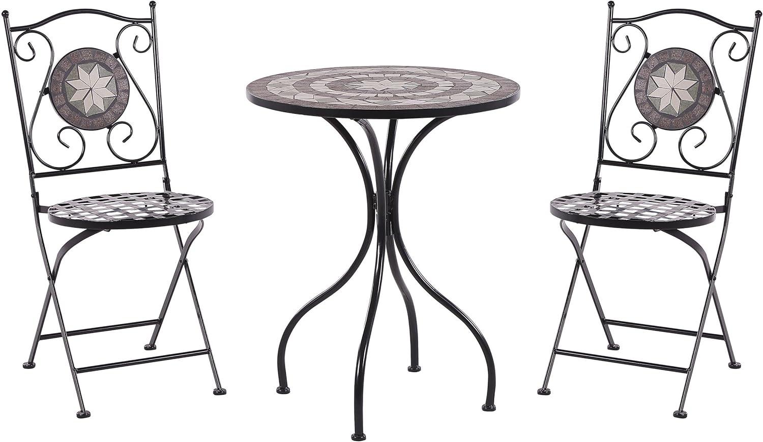 Bistro Set Metall Schwarz CARIATI Bild 1