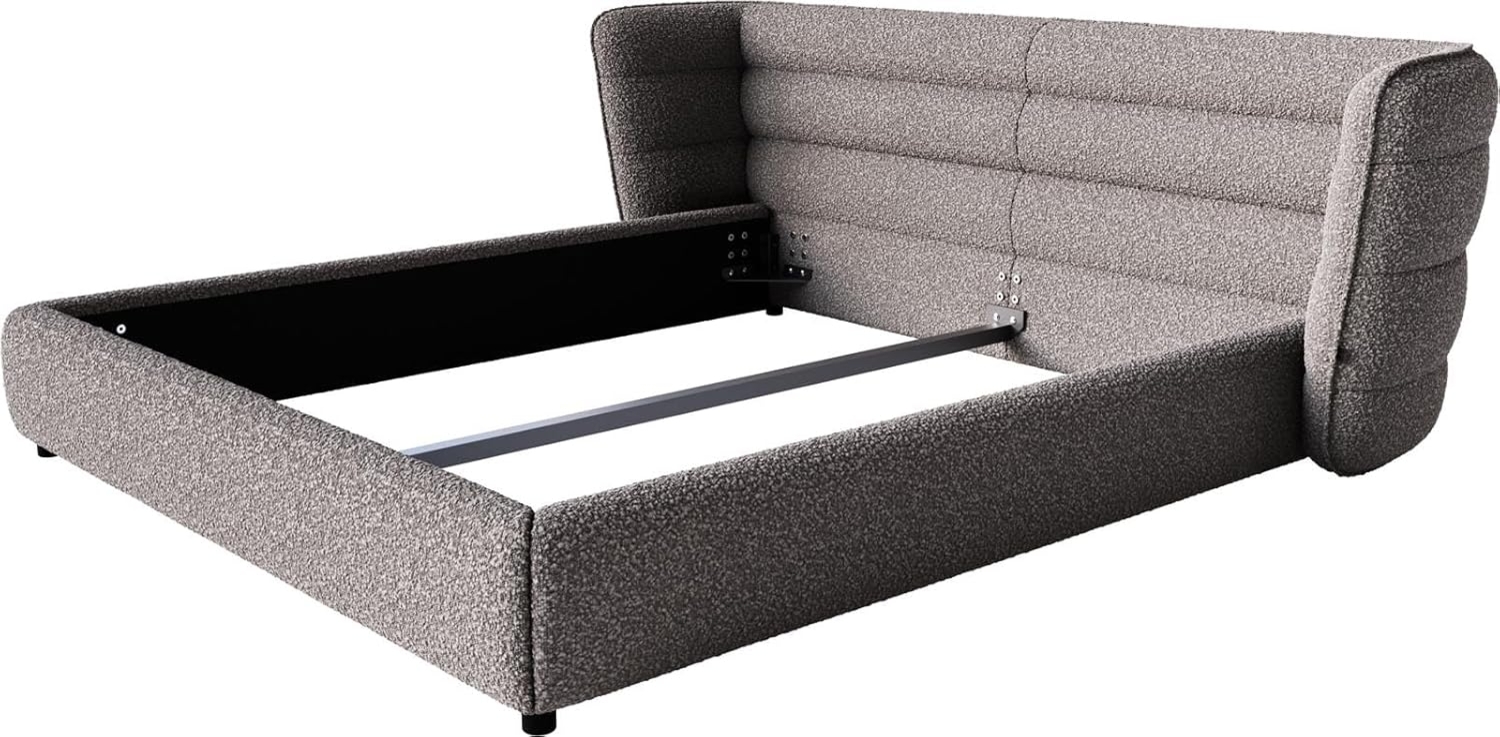 Polsterbettgestell Simea 180x200 cm Bouclé Silbergrau Bild 1