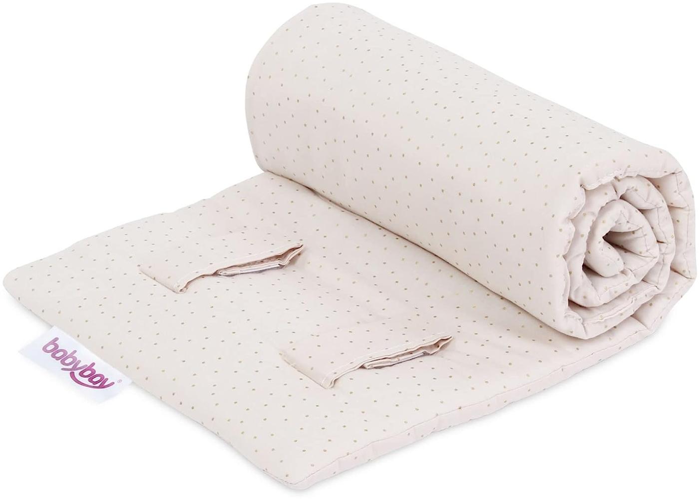 babybay Gitterschutz Organic Cotton Royal für Verschlussgitter alle Modelle, beige Glitzerpunkte gold Bild 1