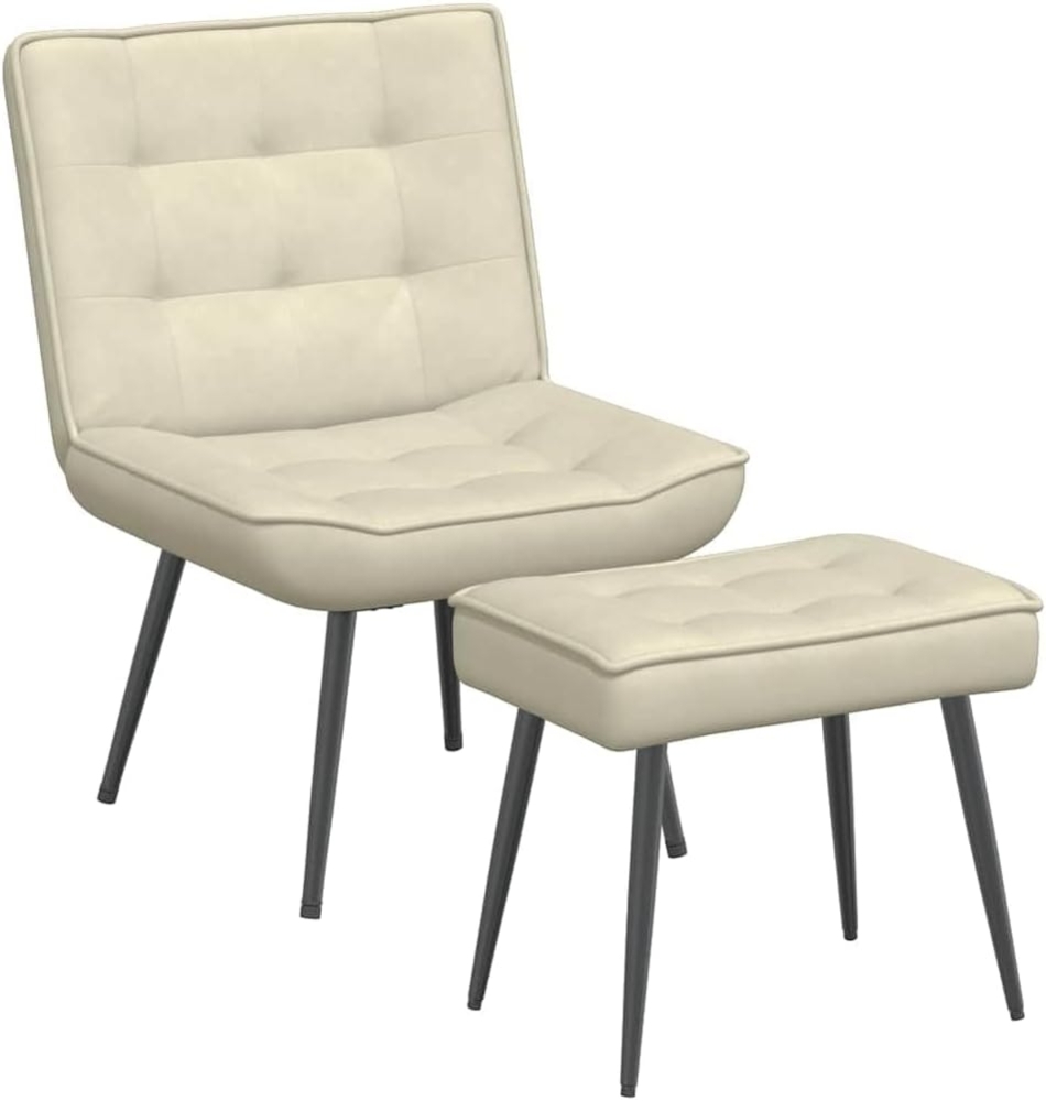 Relaxsessel mit Hocker Creme Samt 4012335 Bild 1