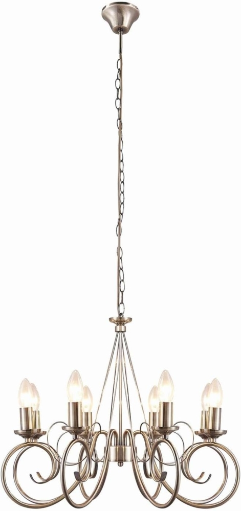 Lindby Kronleuchter Marnia, Metall, Bronze IP20, 8 x 40 W Bild 1