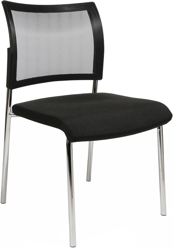 Topstar Visit 10 Besucherstuhl, Konferenzstuhl, Netz (2er-Set), stapelbar, Stoff, Schwarz/Schwarz Bild 1