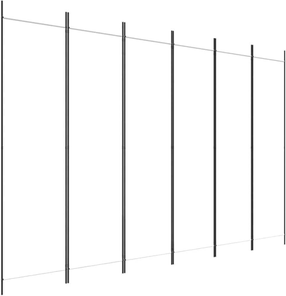 6-tlg. Paravent Weiß 300x200 cm Stoff Bild 1