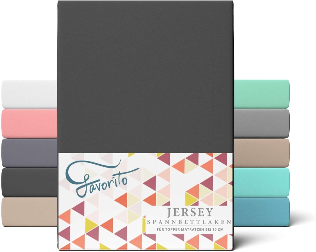 Favorito Jersey Topper Spannbettlaken Schwarz 140x200 cm - 160x200 cm Bild 1