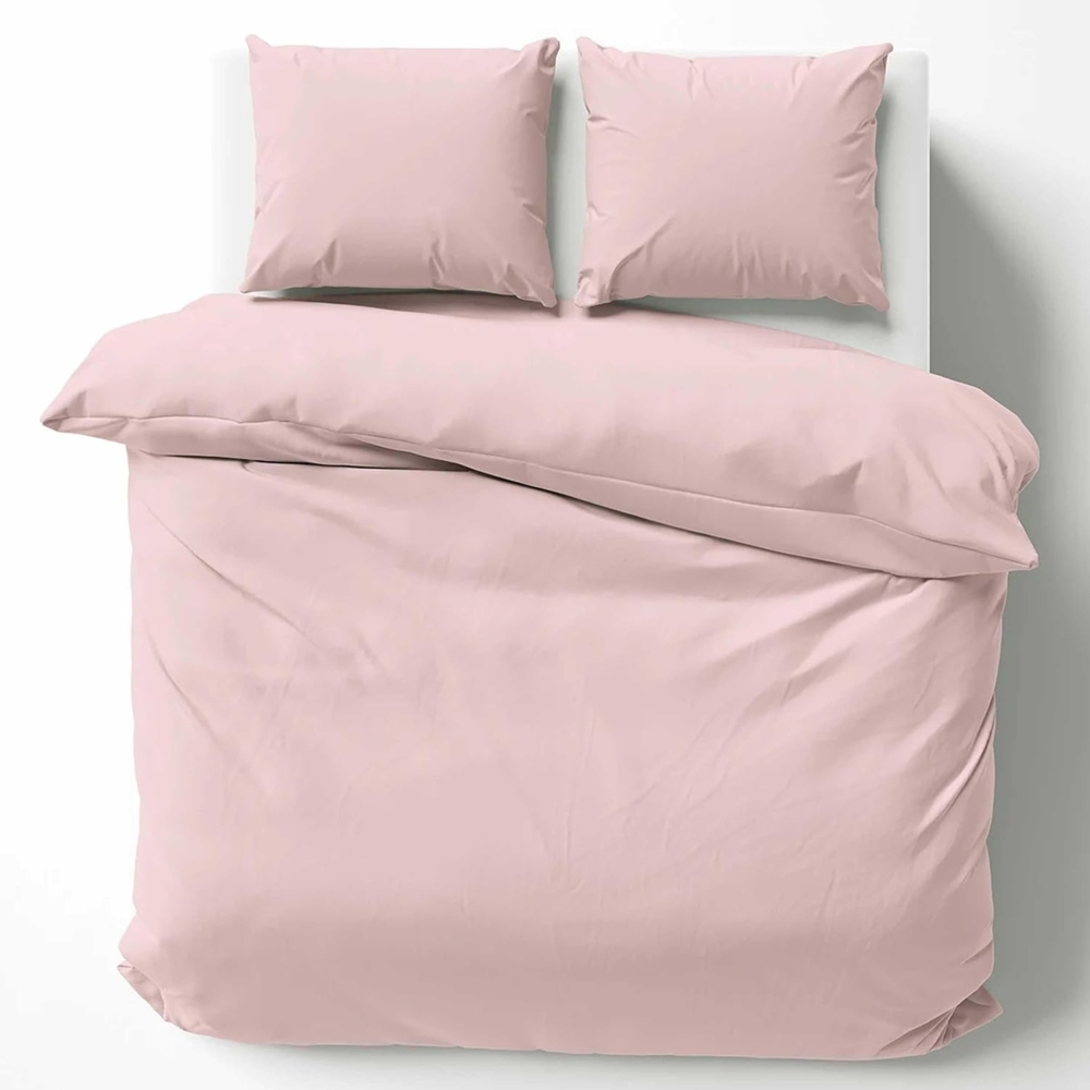 Cotton Castle Bettwäsche Bettgarnitur Bettbezug 100% Baumwolle 135x200 155x220 200x200 200x220, Farbe:Rosa, Größe:155x220 cm Bild 1