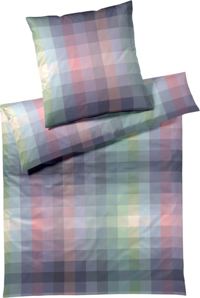 elegante Mako Jersey Bettwäsche Check out lavendel | 155x220 cm + 80x80 cm Bild 1