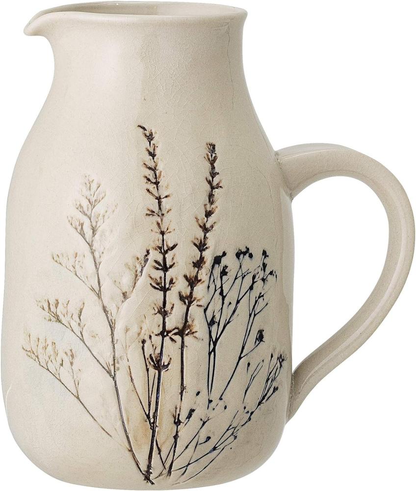 Bloomingville Wasserkrug Bea Jug, 1,5L, Steingut, Wasserkanne, Milchkrug, Saftkrug, dänisches Design, natur/beige Bild 1