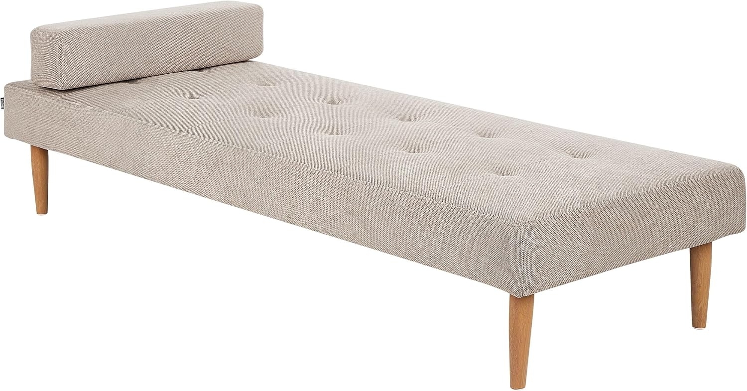 Chaiselongue beige mit Kissen NIORT Bild 1