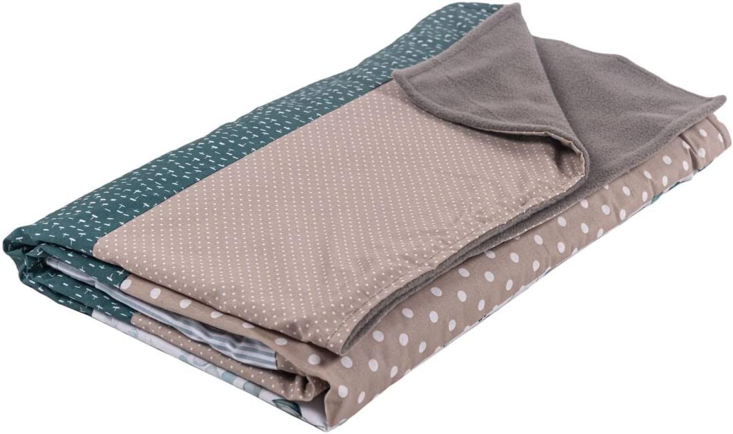 ULLENBOOM ® Kinderdecke 100x135 cm Eukalyptus (Made in EU) - Babydecke aus 100% OEKO TEX Baumwolle & Fleece, ideal als Kuscheldecke Bild 1