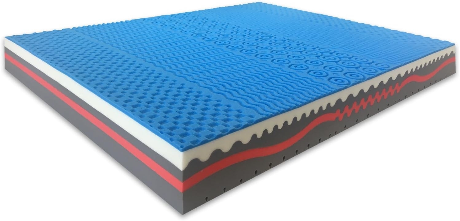 Marcapiuma Matratze für Doppelbett aus Memory-Schaum, 165x190 cm, Höhe 25 cm, Sunshine – Härtegrad H2 mittel – Medizinprodukt – Bezug aus Carbon, Silber, abnehmbar, milbendicht, 100% Made in Italy Bild 1
