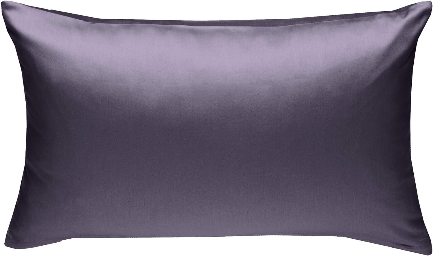 Bettwaesche-mit-Stil Mako-Satin / Baumwollsatin Bettwäsche uni / einfarbig lila Kissenbezug 60x80 cm Bild 1