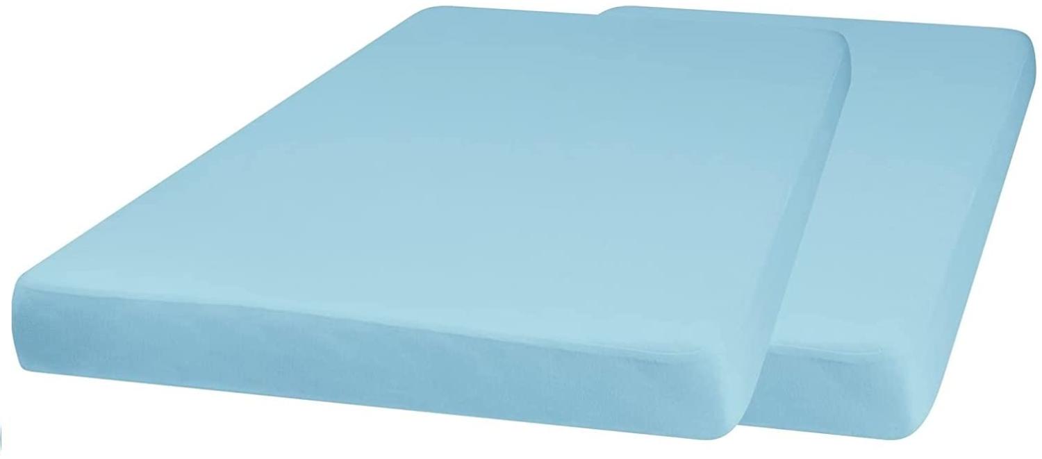 Playshoes Spannbettlaken Junior 120x60 cm Baumwolle hellblau 2 Stück Bild 1