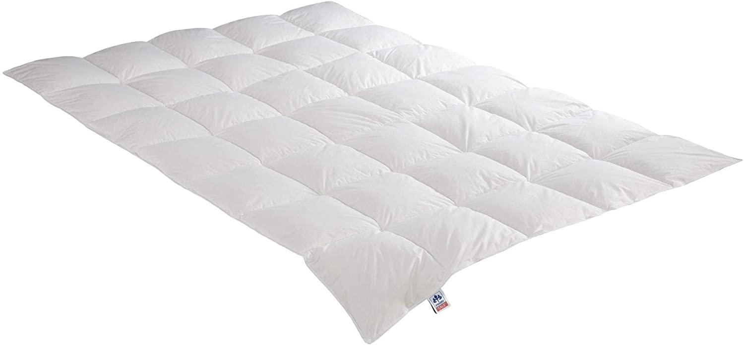 Irisette Daunendecke Edda extra warme Winterdecke, aus 100% Baumwolle 90% Daunen, 10% Federn mit Aufbewahrungstasche, 135x200 cm, weiß Bild 1