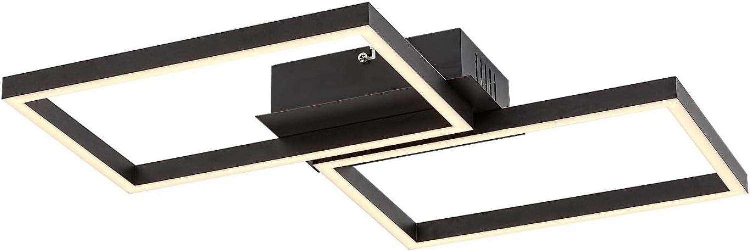 Rabalux 71032 LED Deckenleuchte LUDANO 40W Metall mattschwarz, Kunststoff weiß 2700-6500K L:41cm B:46cm H:6,5cm dimmbar mit Fernbedienung Bild 1