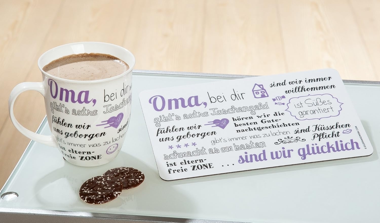 Gilde Porzell Jumbo-Tasse Oma,bei dir Bild 1