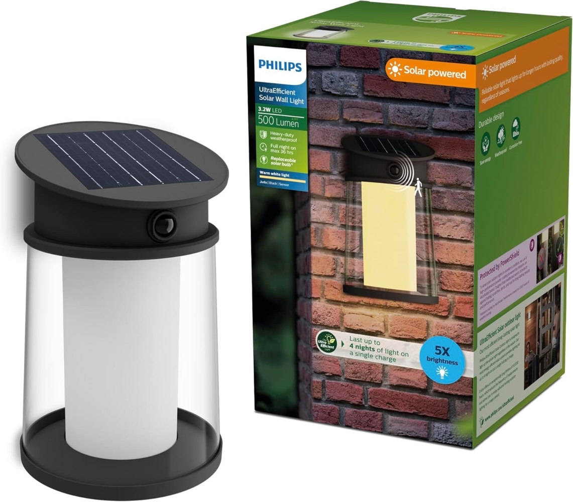 Philips Solar-Wandleuchte Juda 37,5 x 23,5 x 23,5 cm warmweiß Bild 1