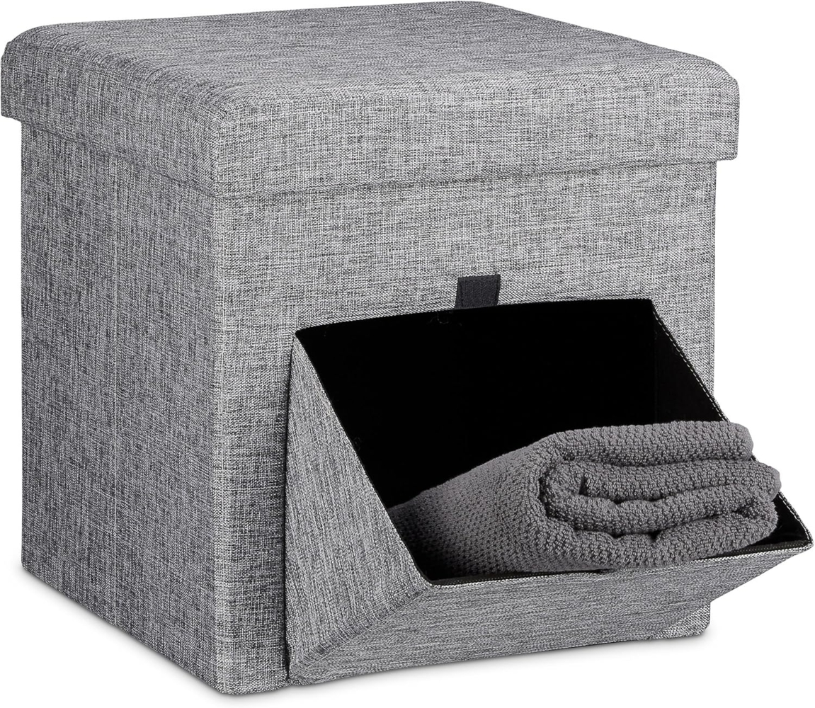 Faltbarer Sitzhocker mit Klappe Bild 1