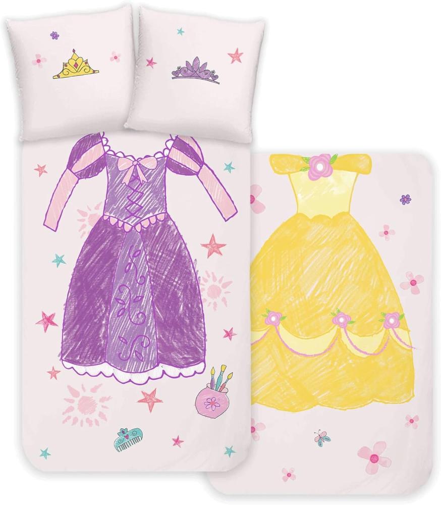 Disney Kinderbettwäsche Disney Home Princess Kinder Wendebettwäsche Set, 2 teilig, Mit Reißverschluss, 100% Baumwolle Bild 1