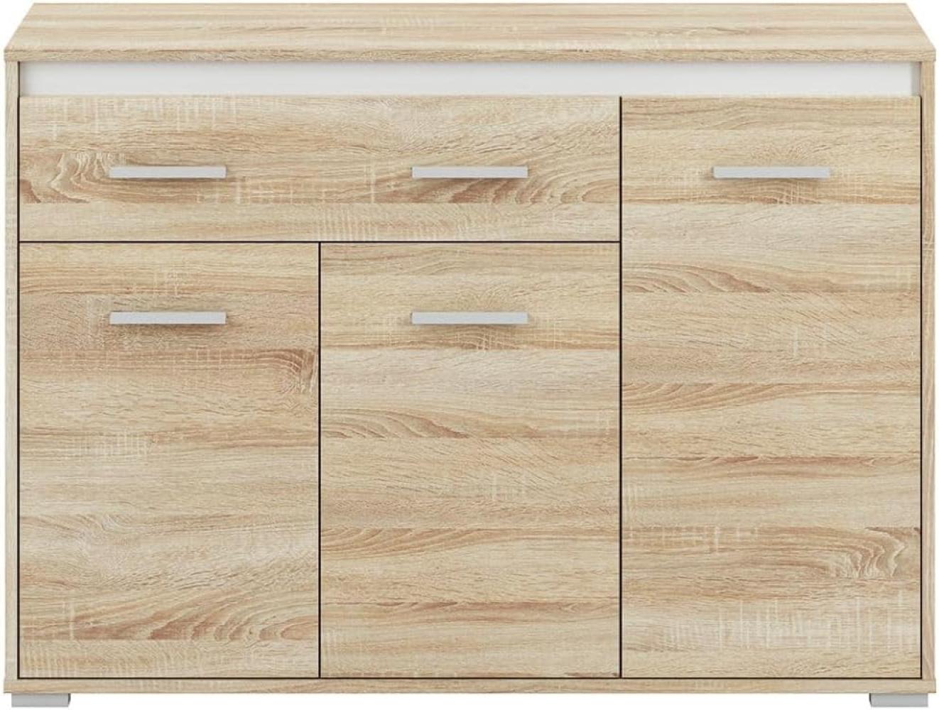 Kommode "Avo" Sideboard 120cm Sonoma Eiche weiß anthrazit Bild 1