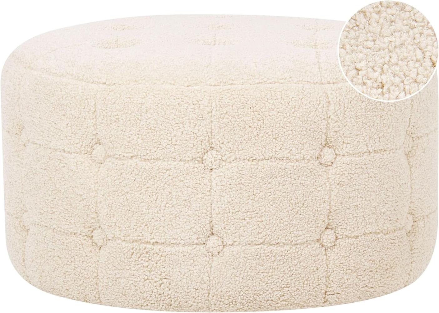 Pouf TAMPA Beige Bouclé 55 cm 55 cm Bild 1