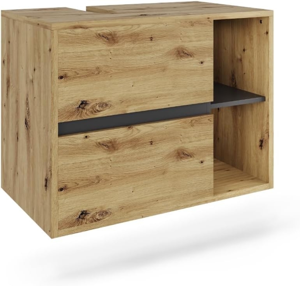 Waschbeckenunterschrank Viola Artisan/Grau 80 x 60 cm mit 2 Schubladen Vicco Bild 1